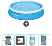 Paquete de piscina - bestway - alrededor - 366x366x76 cm + accesorios cb72