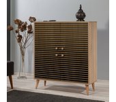 Aparador canopo, bufé de salón, aparador de salón, despensa de cocina, 95x36h111 cm, roble