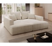 Sofá de 3 plazas cómodo con asiento profundo de pana beige pineta