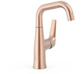 Tres 28144701opm fuji grifo monomando con maneta lateral lavabo color oro rosa mate 24k