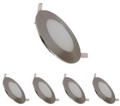 Downlight led 6w extra plano redondo - pack de 5 / blanco frío 6000k - 8000k / aluminio - silumen