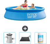 Paquete de piscina - intex - alrededor - 244x244x61 cm + accesorios cb80