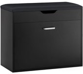 Banco zapatero con 1 solapa para entrada banco de almacenamianto con cojín acolchado de asiento 60 x 30 x 50 cm negro fsr95-sch sobuy es