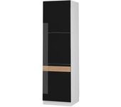Vicco armario para horno empotrado fame-line, roble negro alto brillo, 60 cm