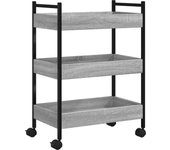 Carrito de cocina，estantería de cocina, carrito de servir madera de ingeniería gris sonoma 50x30x70 cm cfw45942