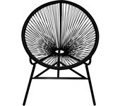 Silla redonda de jardín | silla de exterior | sillon jardín ratán sintético negro cfw598860