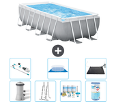 Paquete de piscina - intex - rectángulo - 400x200x100 cm + accesorios a2471