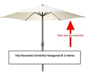 Tela recambio sombrilla hexagonal ø 3 metros (08091050)