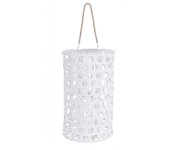 Farol de madera hexagonal blanco 60h cm