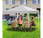 Carpa plegable para fiestas, cenador de jardín, 3 x 3 m, color blanco, para exteriores, jardín y camping.