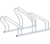 Portabicicletas de suelo independiente para 3 bicicletas de acero galvanizado