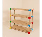 Estantería infantil decorativa de almacenaje ecorack de cartón estructural en kit de l100xp40xh97cm con 4 estantes reg. max de 50kg por estante