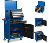 Costway caja para herramientas rodante de 5 cajones, armario para herramientas de gran capacidad con ruedas bloqueables, estante ajustable y forro ant