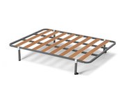 Somier basic de láminas madera de chopo y estructura de tubo de acero 30x30 cm, patas de 25 cm, medida: 120x190 cm