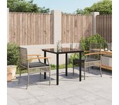 Set comedor de jardín 3 piezas | conjunto de jardín | muebles de jardín con cojines ratán sintético gris cfw406488
