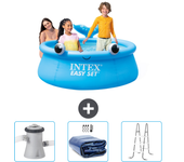 Paquete de piscina - intex - alrededor - 183x183x51 cm + accesorios cb83
