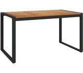 Mesa de jardín y patas en u 140x80x75 cm madera de acacia