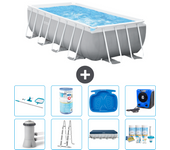 Paquete de piscina - intex - rectángulo - 400x200x100 cm + accesorios a2488