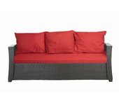 Cojines de jardín para sofá en ratán 168x60x7+3*56x50cm| juego de cojines de jardín| cojines de exterior rojo| conjunto de cojines de 3 plazas