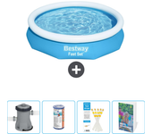 Paquete de piscina - bestway - alrededor - 305x305x66 cm + accesorios cb86