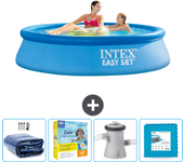 Paquete de piscina - intex - alrededor - 244x244x61 cm + accesorios cb9