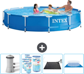 Paquete de piscina - intex - alrededor - 366x366x76 cm + accesorios cb91