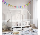 Estructura de cama infantil con cajones sin colchón 70x140 cm madera