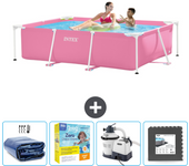 Paquete de piscina - intex - rectángulo - 220x150x60 cm + accesorios cb68