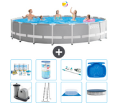 Paquete de piscina - intex - alrededor - 610x610x132 cm + accesorios a2354