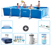 Paquete de piscina - intex - rectángulo - 450x220x84 cm + accesorios a286