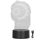 Lámpara de mesa 3d, luz de noche led, interruptor táctil de 7 colores, lámpara decorativa alimentada por usb para