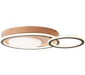 Brilliant karney lámpara de techo led 57x40cm negro/madera, aluminio/plástico, 1x led integrado, 48 w, (flujo luminoso: 5600lm, color de luz: 3000