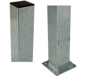 Poste acero galvanizado cuadrado con placa base 8x8x132cm.