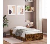 Maison exclusive - cama con cajones madera de ingeniería roble ahumado 90x190 cm