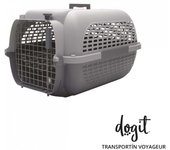 Transportin para perros dogit pet voyageur, gde., gris/gris