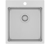 Ausmann oder blue fregadero de acero inoxidable 45x50cm instalación plana y montaje en superficie con banco para grifo 1208957117