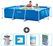 Paquete de piscina - intex - rectángulo - 220x150x60 cm + accesorios cb130