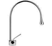 Mezclador monomando de lavabo gessi goccia con radio de caño 125 mm, sin desagüe, proyección 244 mm, caño giratorio 360°, 33602031, color: cromo