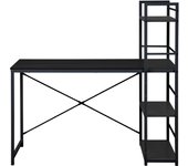 Rebecca mobili mesa de escritorio para pc con librería madera negra metal oficina en casa moderna
