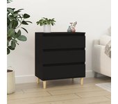 Aparador | aparador de comedor | armario de cocina de madera contrachapada negro 60x35x70 cm cfw20232