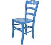Tommychairs - silla cuore para cocina y comedor, estructura en madera de haya color anilina azul y asiento en madera