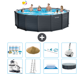 Paquete de piscina - intex - alrededor - 478x478x124 cm + accesorios a2738
