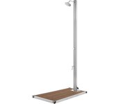 Vidaxl ducha de jardín con base marrón 220 cm acero inoxidable