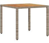 Mesa de jardín superficie madera acacia ratán gris 90x90x75 cm