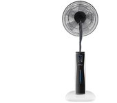 Ventilador de pie corvo blan/negro 3 vel.75w.5asp nebulizador 125x43x40cm remoto y temporizador, tanque de agua 2l