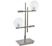 Lampara sobremesa metal cristal 38x16x63 2 bolas