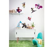 Vinilos decorativos de komar - marvel spidey and his amazing friends chasing - 6 piezas