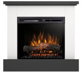 Yukon - chimenea eléctrica independiente con calefacción por suelo radiante led - 23' - 92 x 86 x 29 - blanco mate / negro