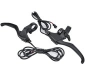 1 par de empuñaduras de manillar de palanca de freno de aleación de aluminio para bicicleta eléctrica, color negro