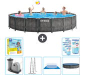 Paquete de piscina - intex - alrededor - 549x549x122 cm + accesorios cb47